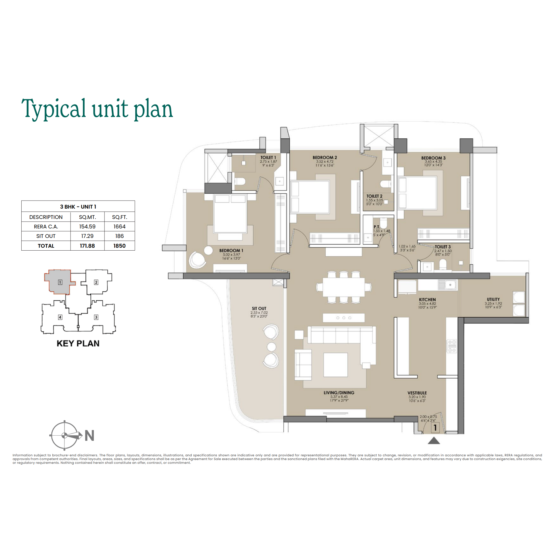 4 BHK Floor Plan