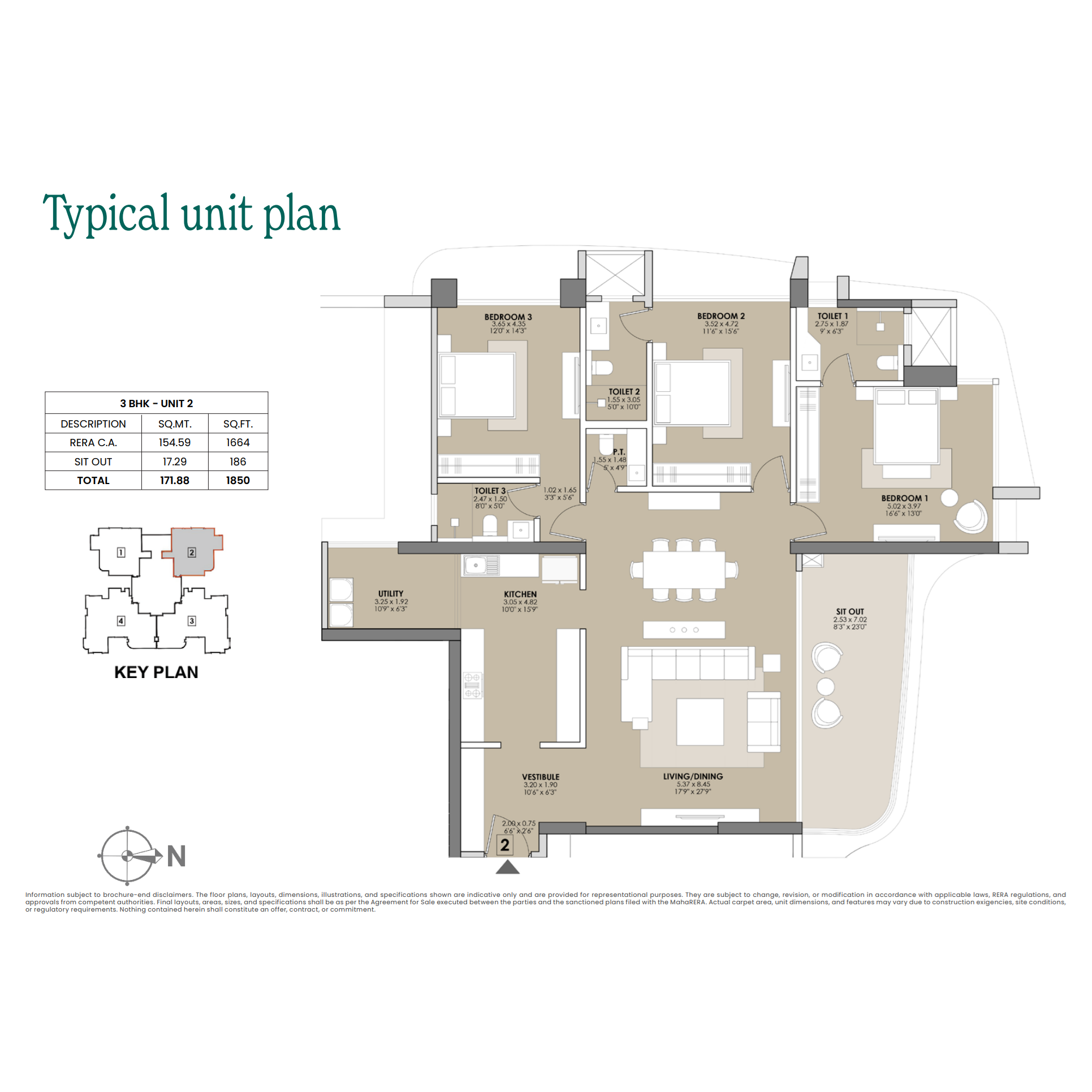 3 BHK Floor Plan
